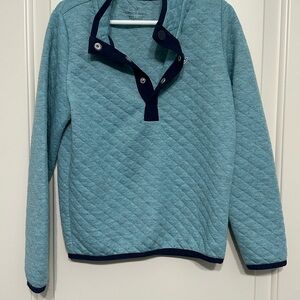 Vineyard Vines Kids Size 6 Quilted Snap Pullover Blue GUC